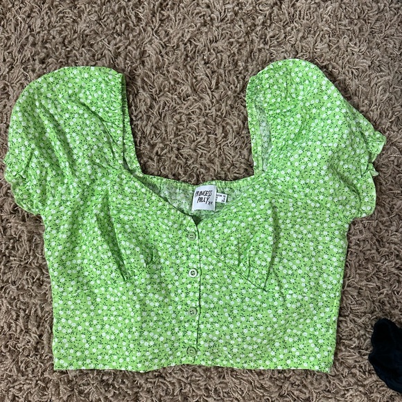 Princess Polly green cropped top - Picture 1 of 2